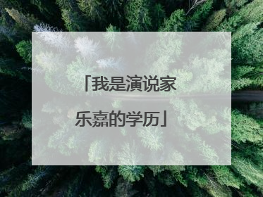 我是演说家乐嘉的学历