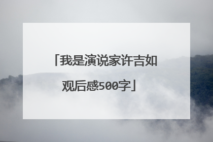 我是演说家许吉如观后感500字