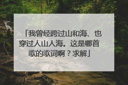 我曾经跨过山和海、也穿过人山人海。这是哪首歌的歌词啊?求解