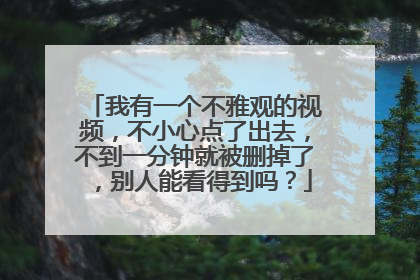 我有一个不雅观的视频，不小心点了出去，不到一分钟就被删掉了，别人能看得到吗？