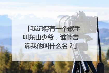 我记得有一个歌手叫东山少爷，谁能告诉我他叫什么名？
