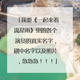 我要《一起来看流星雨》里的各个演员的真实名字，剧中名字以及照片，急急急！！！