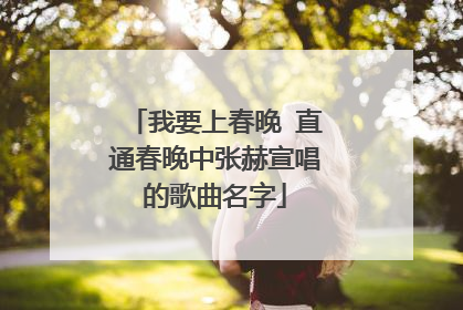 我要上春晚 直通春晚中张赫宣唱的歌曲名字