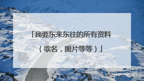 我要东来东往的所有资料 （歌名，图片等等）