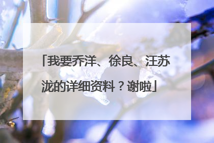 我要乔洋、徐良、汪苏泷的详细资料？谢啦
