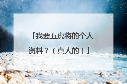 我要五虎将的个人资料？（真人的）