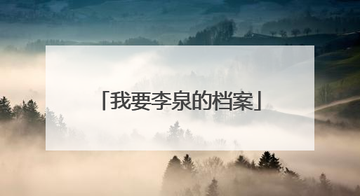 我要李泉的档案