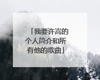 我要许嵩的个人简介和所有他的歌曲