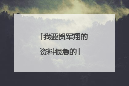 我要贺军翔的资料很急的