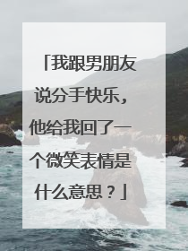 我跟男朋友说分手快乐,他给我回了一个微笑表情是什么意思?