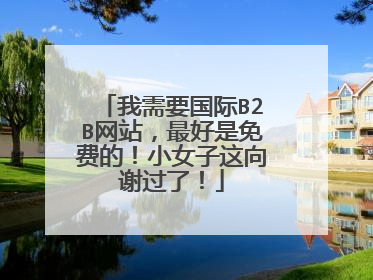 我需要国际B2B网站，最好是免费的！小女子这向谢过了！