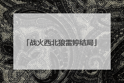 战火西北狼雷婷结局