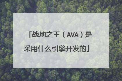 战地之王（AVA）是采用什么引擎开发的