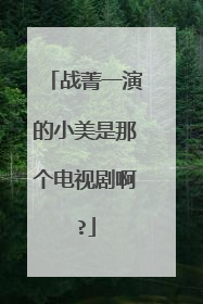 战菁一演的小美是那个电视剧啊?