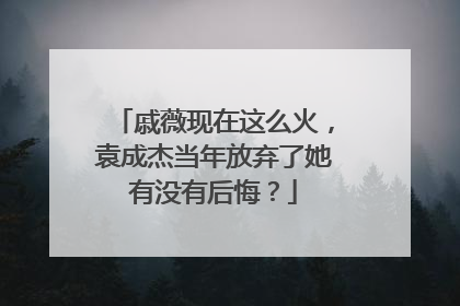 戚薇现在这么火,袁成杰当年放弃了她有没有后悔?