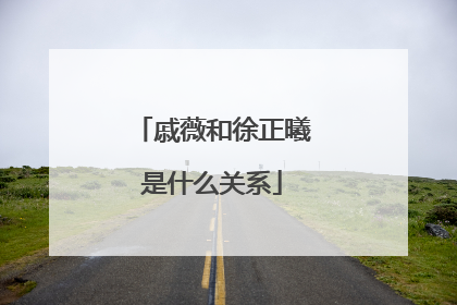 戚薇和徐正曦是什么关系