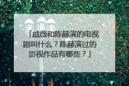 戚薇和陈赫演的电视剧叫什么?陈赫演过的影视作品有哪些?