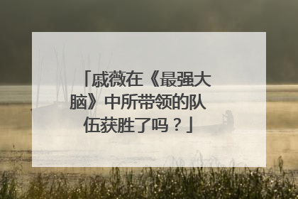 戚薇在《最强大脑》中所带领的队伍获胜了吗?