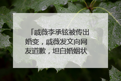 戚薇李承铉被传出婚变,戚薇发文向网友道歉,坦白婚姻状况,你怎么看?