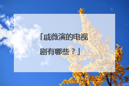 戚薇演的电视剧有哪些？