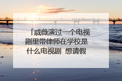 戚薇演过一个电视剧里带律师在学校是什么电视剧 想请假下各位前辈！