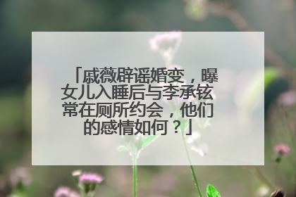 戚薇辟谣婚变，曝女儿入睡后与李承铉常在厕所约会，他们的感情如何？