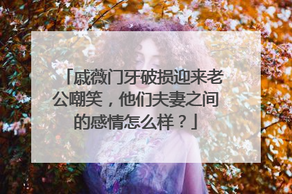 戚薇门牙破损迎来老公嘲笑，他们夫妻之间的感情怎么样？