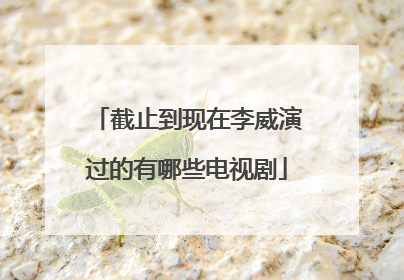 截止到现在李威演过的有哪些电视剧