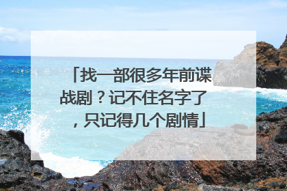 找一部很多年前谍战剧?记不住名字了,只记得几个剧情