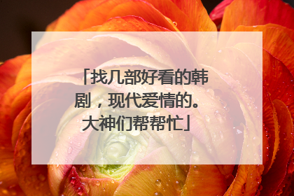 找几部好看的韩剧,现代爱情的。大神们帮帮忙