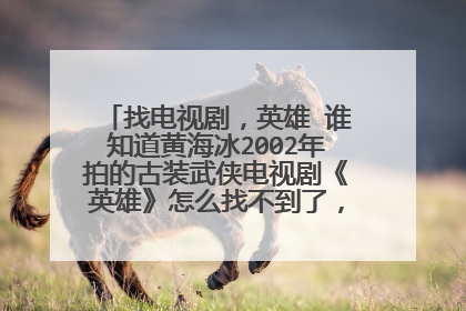 找电视剧,英雄 谁知道黄海冰2002年拍的古装武侠电视剧《英雄》怎么找不到了,有的发网址,谢谢!