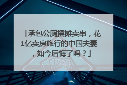 承包公厕摆摊卖串，花1亿卖房旅行的中国夫妻，如今后悔了吗？