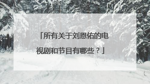 所有关于刘恩佑的电视剧和节目有哪些？