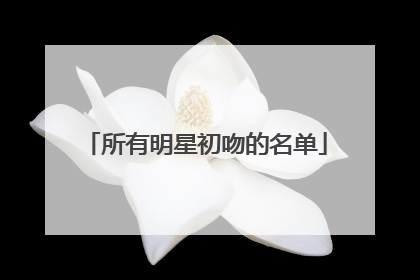 所有明星初吻的名单