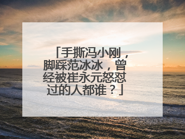 手撕冯小刚，脚踩范冰冰，曾经被崔永元怒怼过的人都谁？