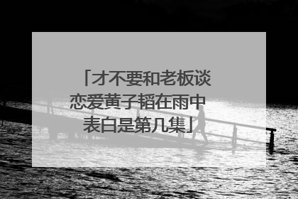 才不要和老板谈恋爱黄子韬在雨中表白是第几集