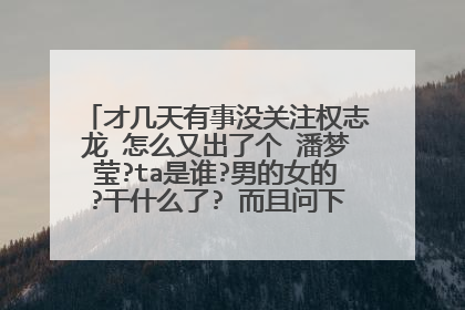 才几天有事没关注权志龙 怎么又出了个 潘梦莹?ta是谁?男的女的?干什么了? 而且问下权志龙吧怎么爆的?