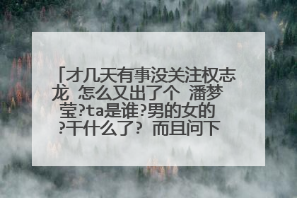 才几天有事没关注权志龙 怎么又出了个 潘梦莹?ta是谁?男的女的?干什么了? 而且问下权志龙吧怎么爆的?