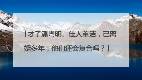 才子潘粤明、佳人董洁,已离婚多年,他们还会复合吗?