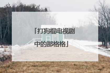 打狗棍电视剧中的那格格