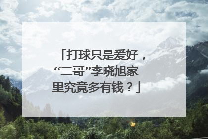 打球只是爱好,“二哥”李晓旭家里究竟多有钱?