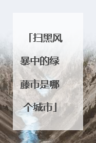 扫黑风暴中的绿藤市是哪个城市