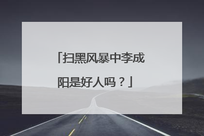 扫黑风暴中李成阳是好人吗?