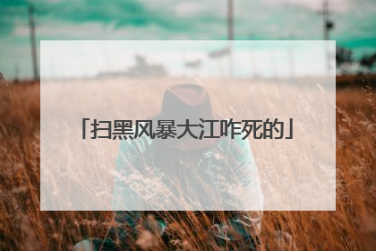 扫黑风暴大江咋死的