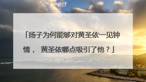 扬子为何能够对黄圣依一见钟情， 黄圣依哪点吸引了他？