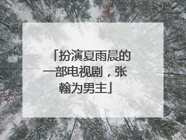 扮演夏雨晨的一部电视剧，张翰为男主