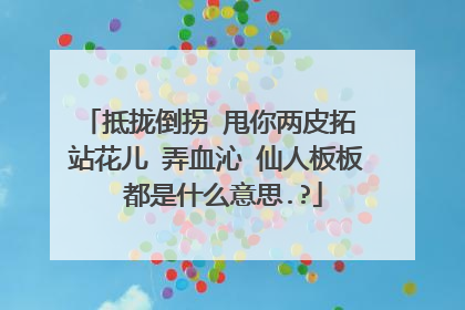 抵拢倒拐 甩你两皮拓 站花儿 弄血沁 仙人板板 都是什么意思.?