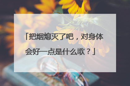 把烟熄灭了吧,对身体会好一点是什么歌?