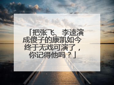 把张飞、李逵演成傻子的康凯如今终于无戏可演了，你记得他吗？