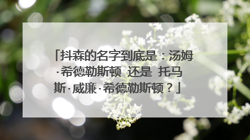 抖森的名字到底是：汤姆·希德勒斯顿 还是 托马斯·威廉·希德勒斯顿？